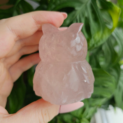 Rose Quartz owl #39A