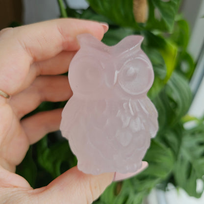 Rose Quartz owl #39C