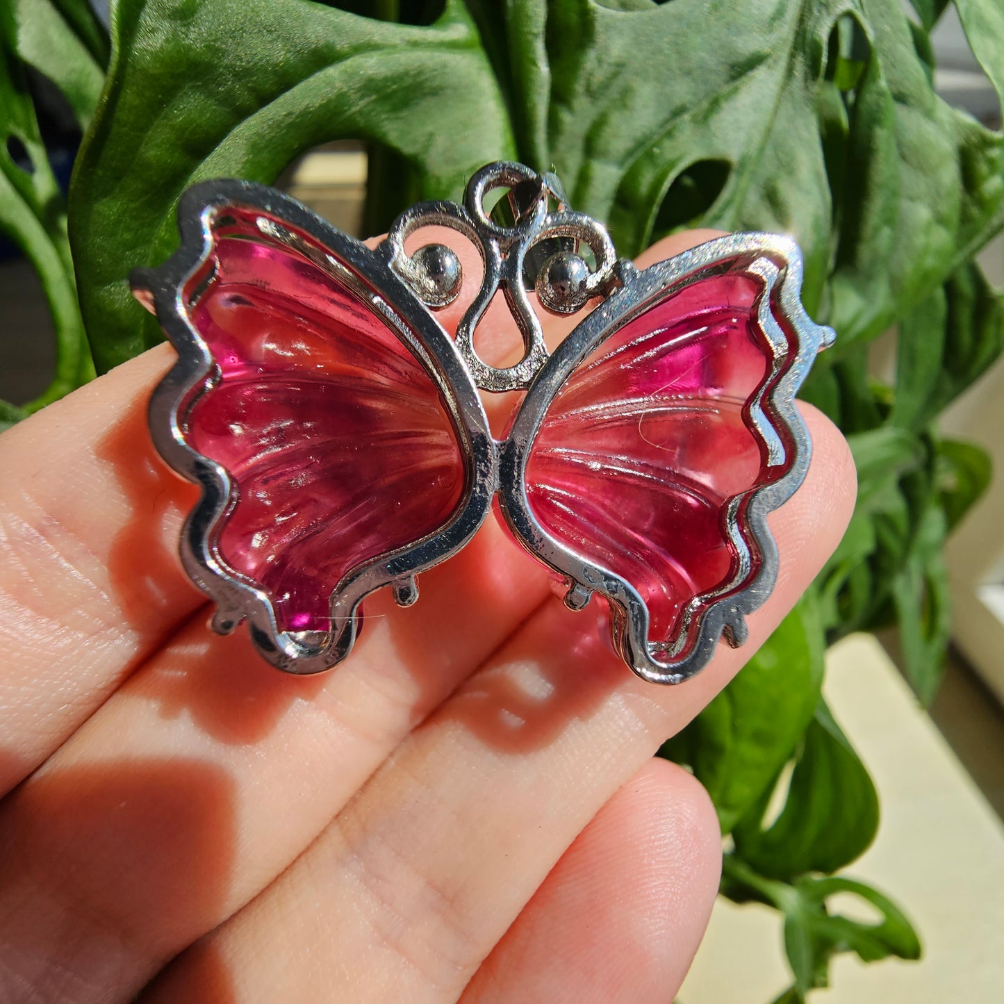 Fluorite butterfly pendant #16B