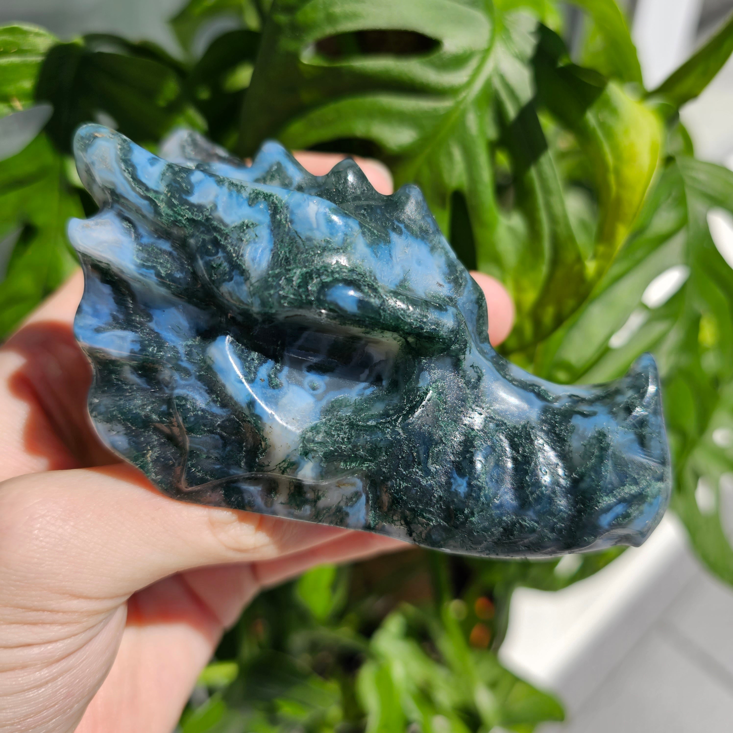 Moss buy agate dragon head