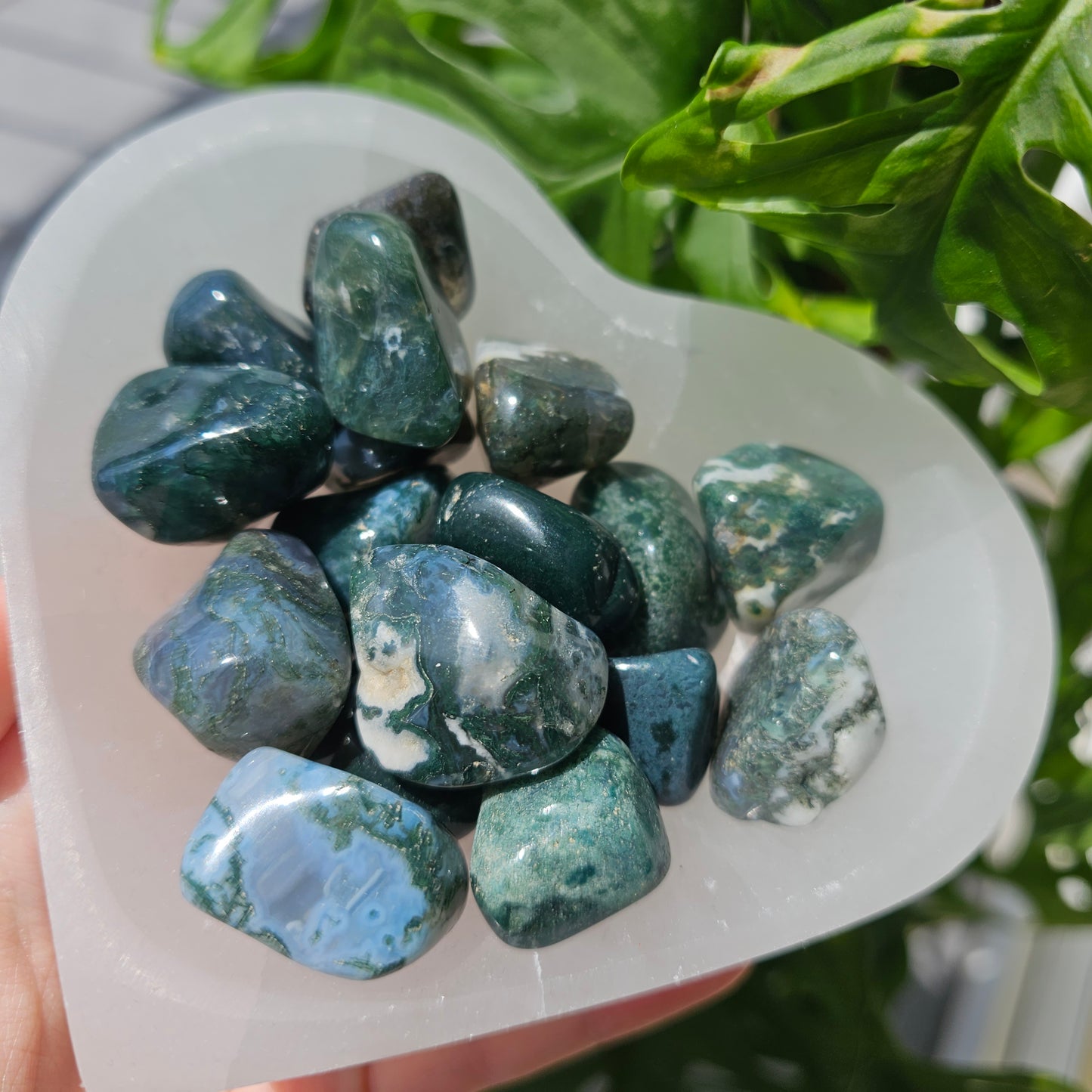 Moss Agate tumble