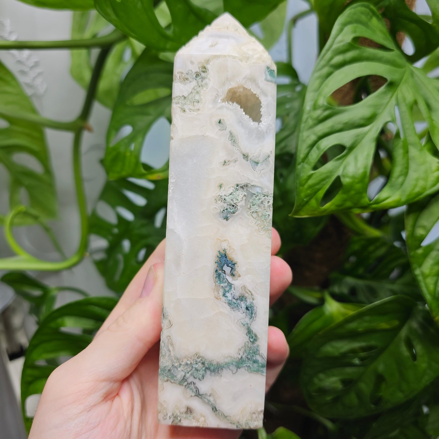 Moss Agate Obelisk #47M