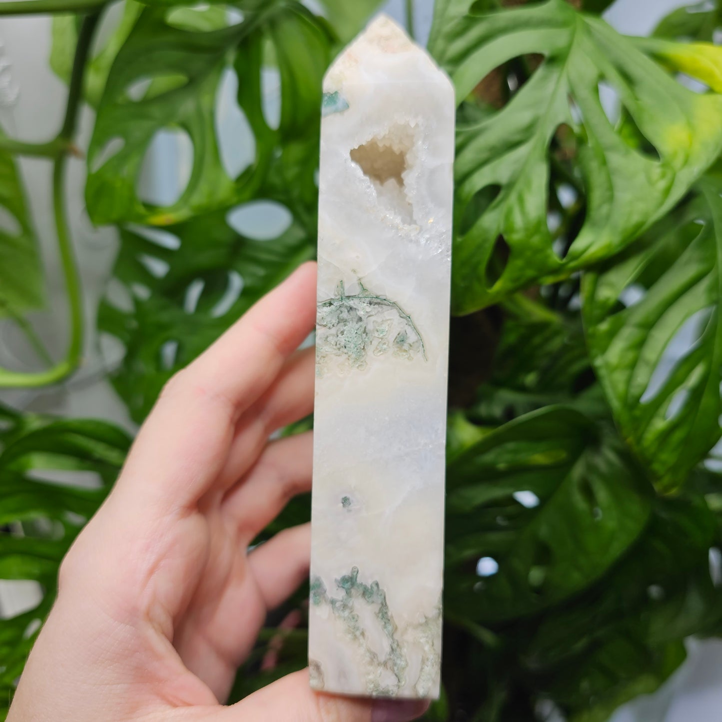 Moss Agate Obelisk #47M