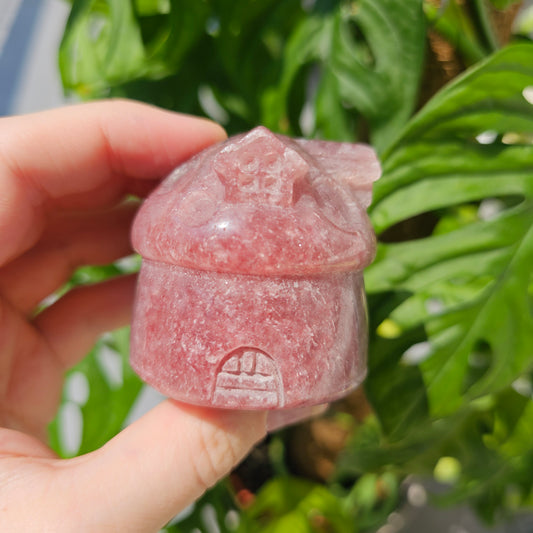 Strawberry Quartz (Red Aventurine) Mushroom House #25C