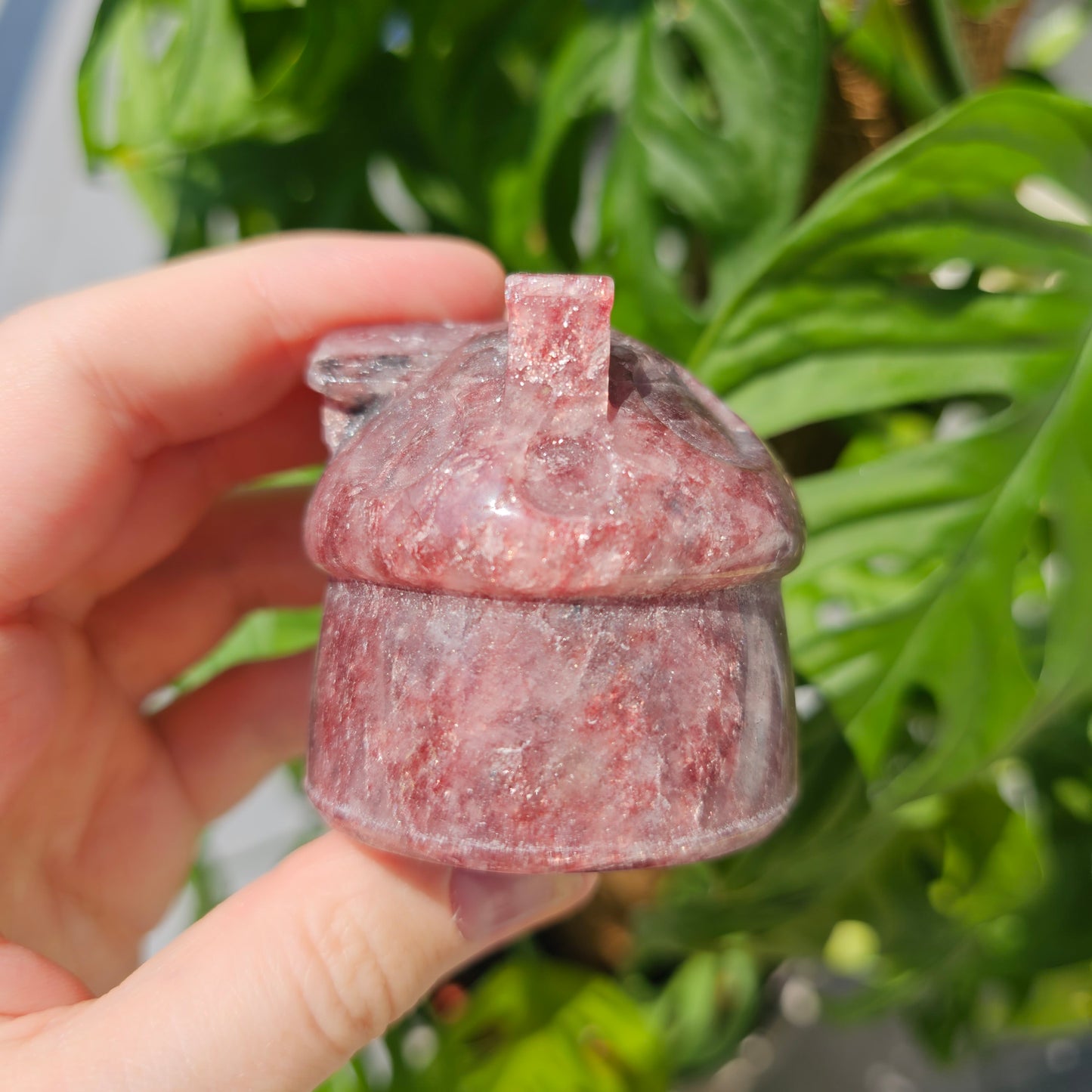 Strawberry Quartz (Red Aventurine) Mushroom House #25C