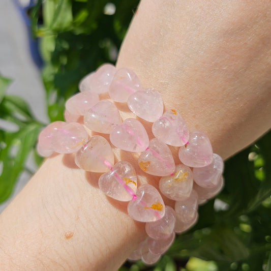 Rose Quartz Heart Bracelet (intuitive pick)