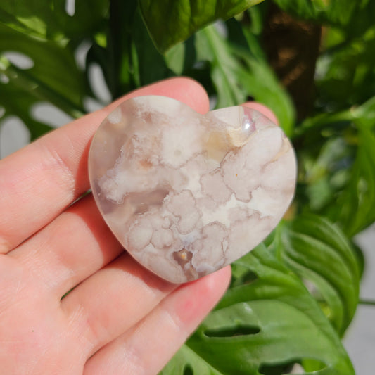 Flower Agate Heart #12A