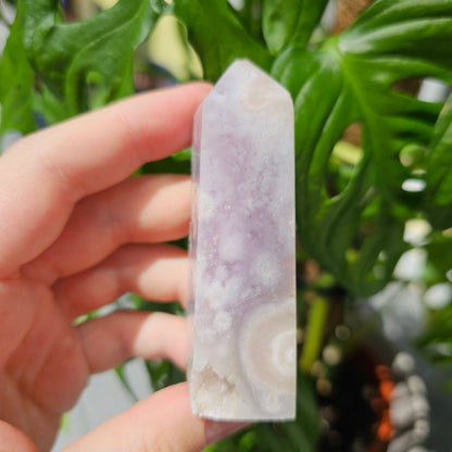 Pink Amethyst x Flower Agate Tower #17B