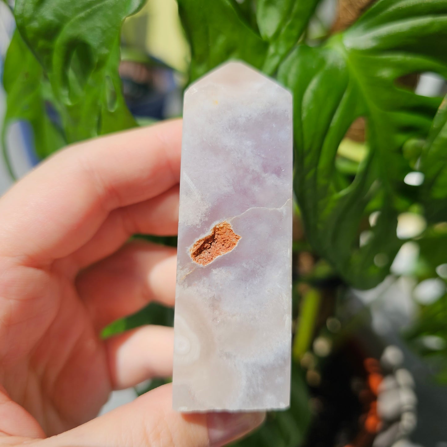 Pink Amethyst x Flower Agate Tower #17B