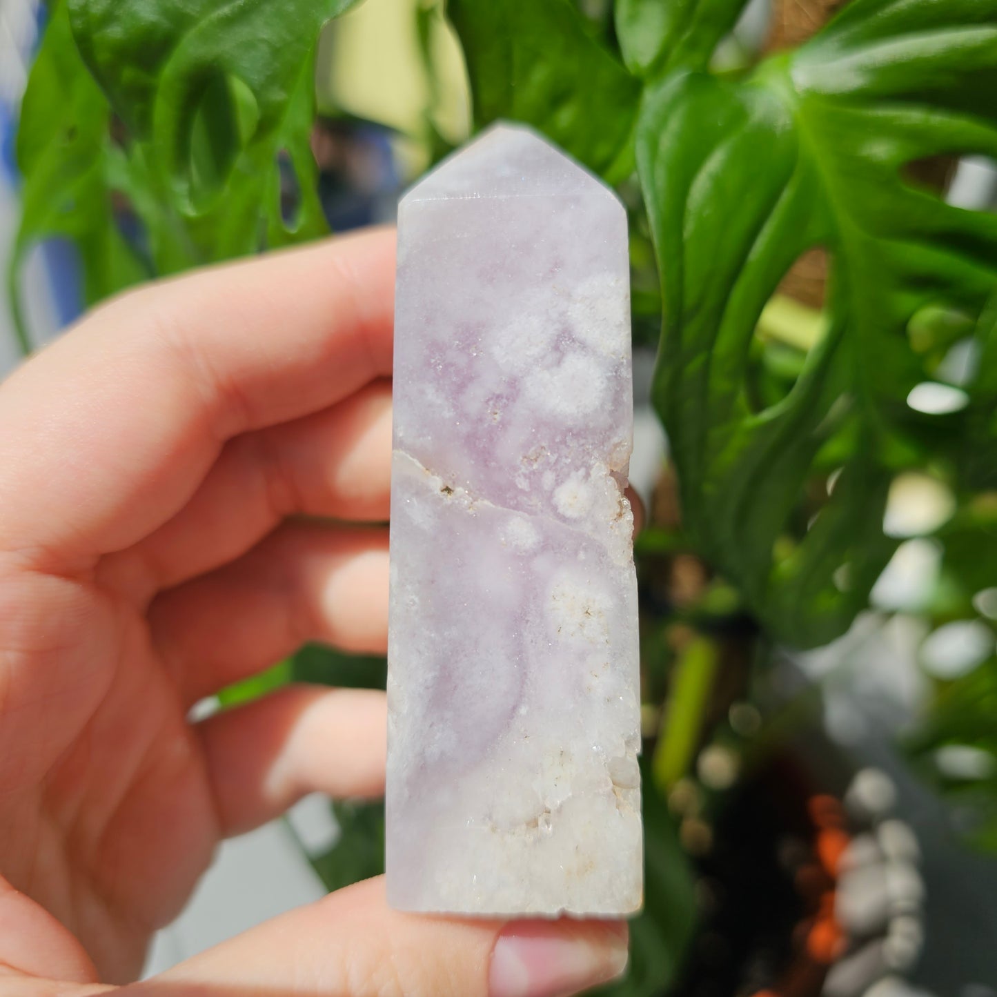 Pink Amethyst x Flower Agate Tower #17B