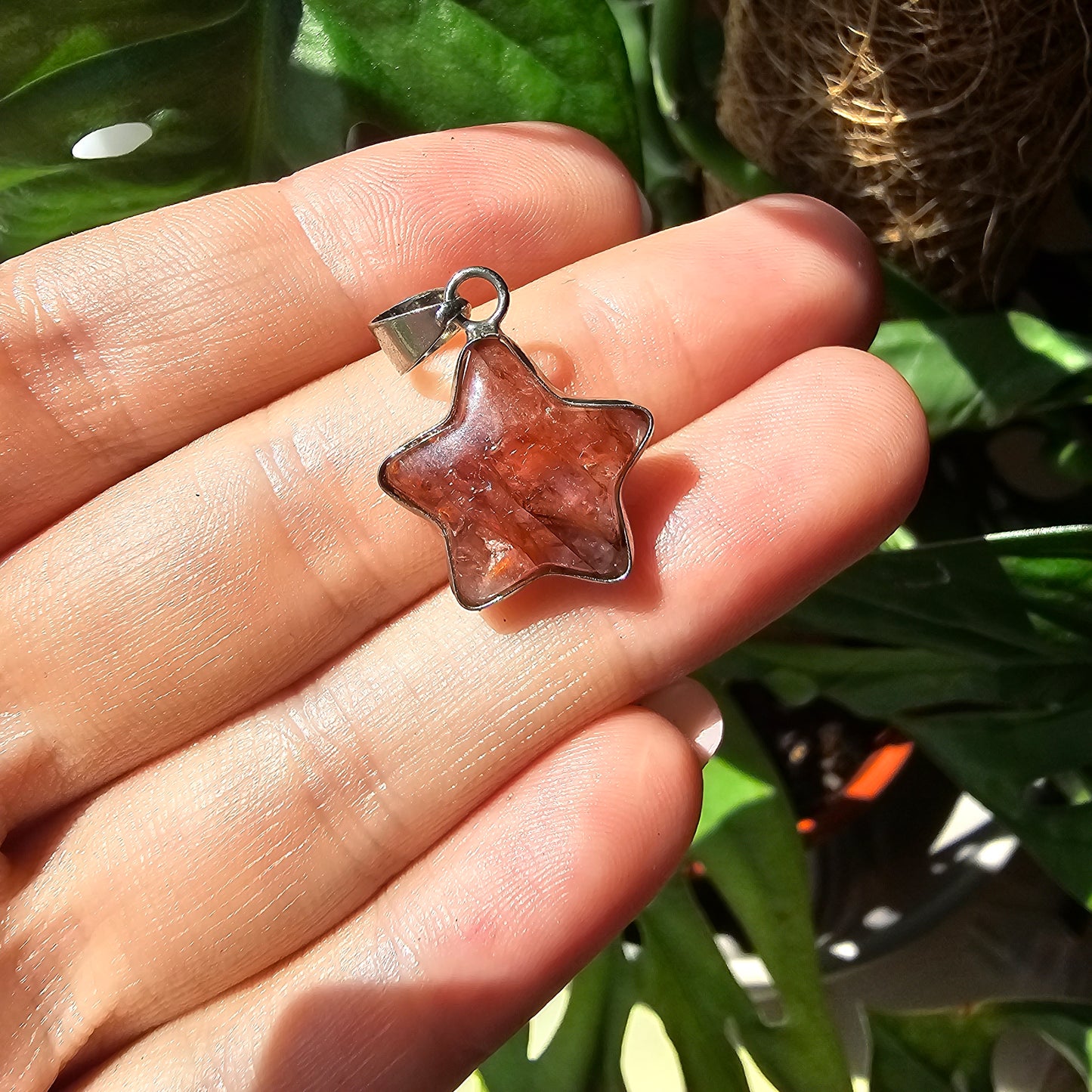 Fire Quartz Star Pendant #19A