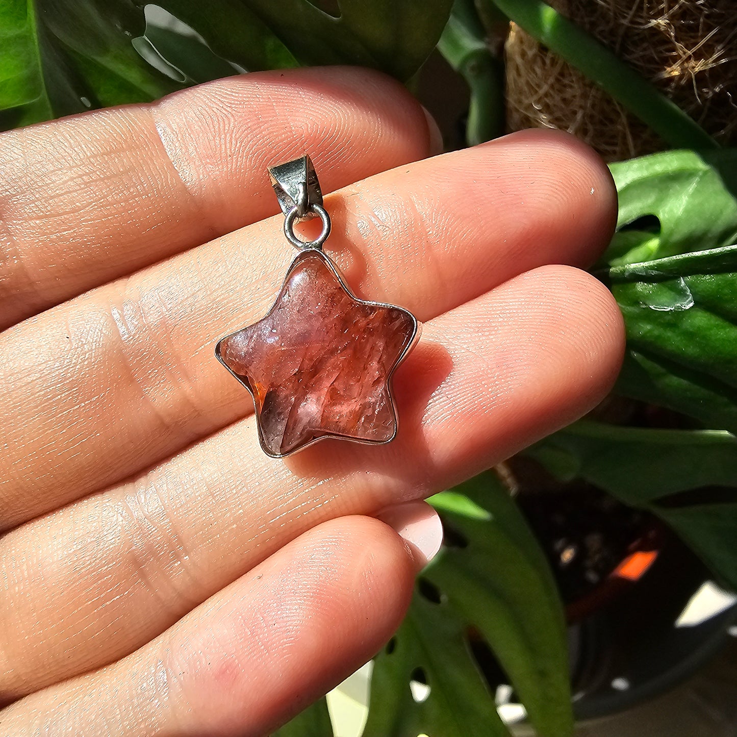 Fire Quartz Star Pendant #19A