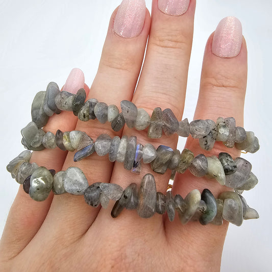 Labradorite chip bracelet (with clasp)