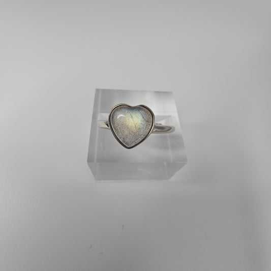 Labradorite Heart Ring #29A