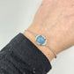 Aquamarin Silberarmband (verstellbar) #42B