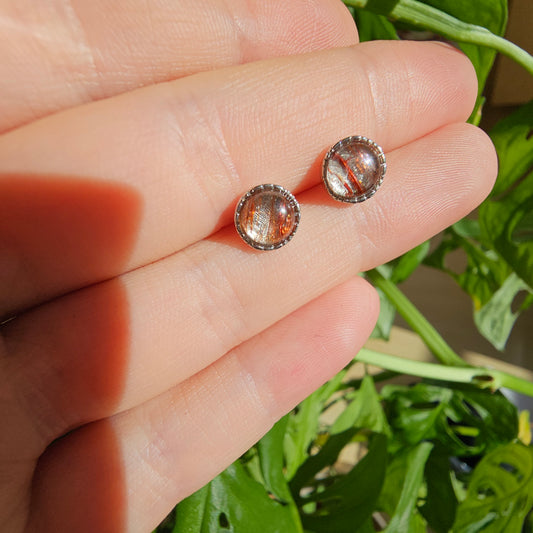 Rutilated Quartz Stud Earrings (select your own)