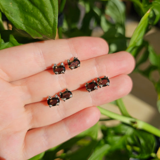 Smoky Quartz Cat Stud Earrings (select your own)