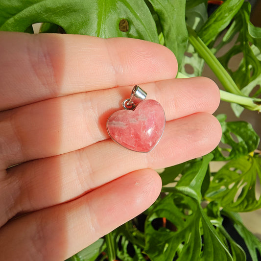 Rhodochrosite Heart Pendant