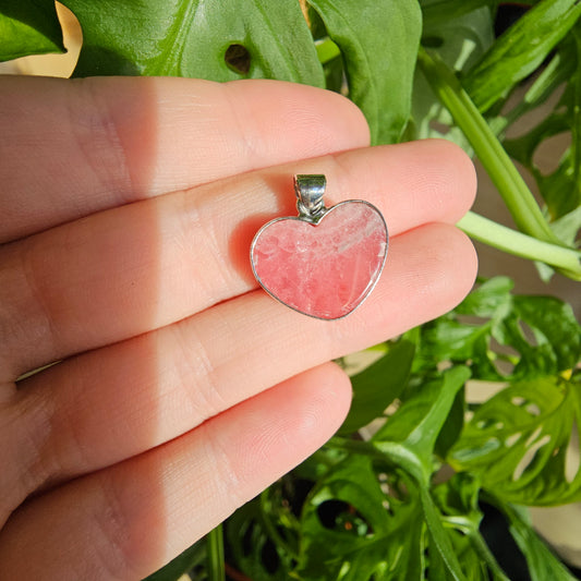 Rhodochrosite Heart Pendant