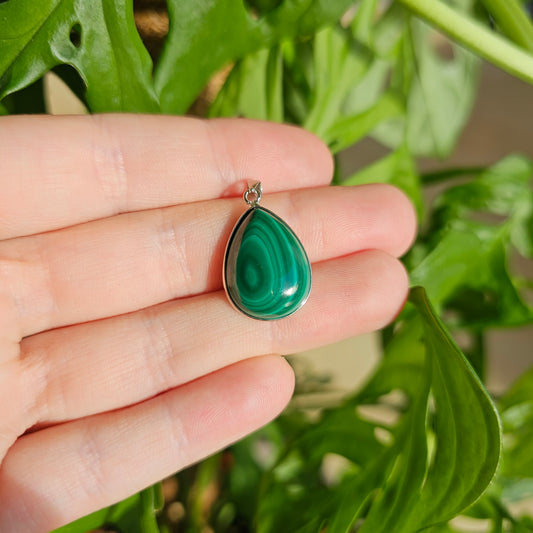 Malachite Pendant #19A (S925)