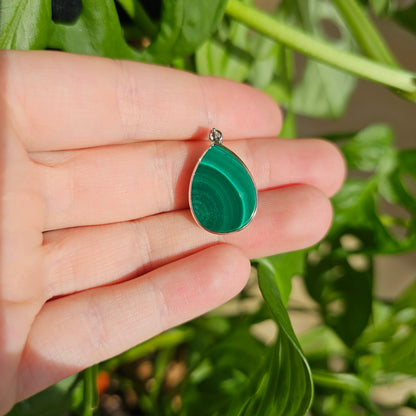 Malachite Pendant #19B (S925)