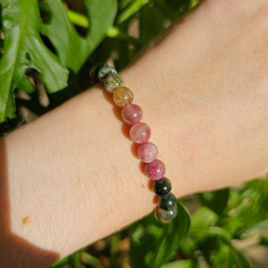 Tourmaline (colorful) bracelet (7mm)