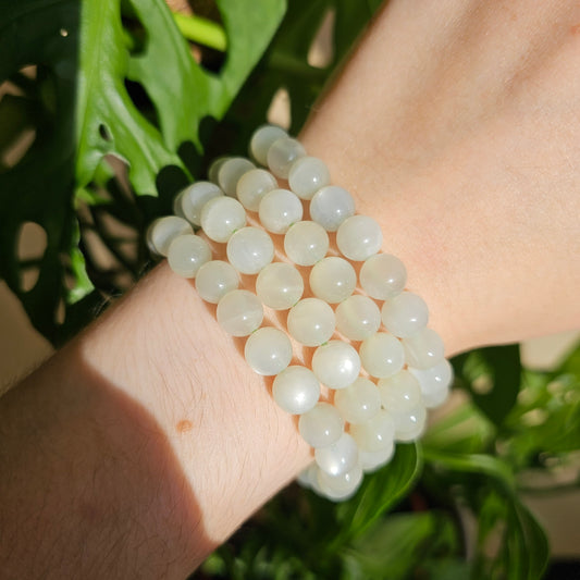 Green Moonstone Bracelet (8.5mm)