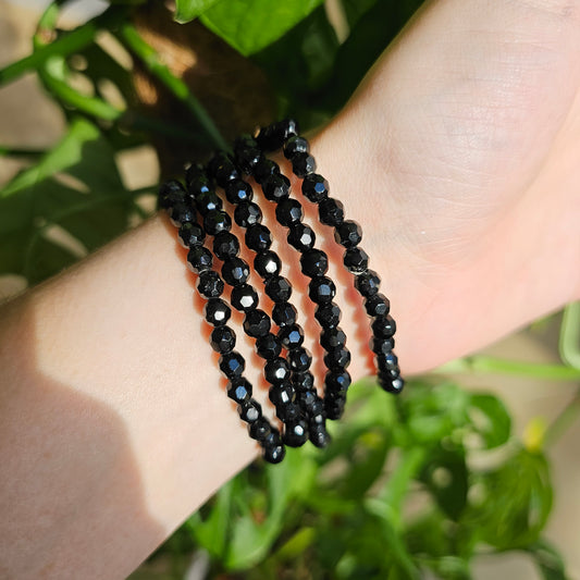 Faceted Black Tourmaline Bracelet (5mm)