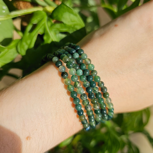 Moss Agate Bracelet (4mm)