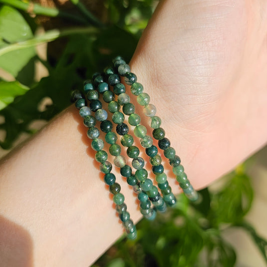 Moss Agate Bracelet (4mm)