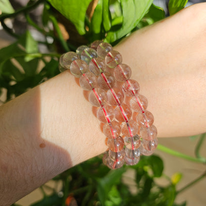 Red Rutilated Quartz Bracelet (9mm)