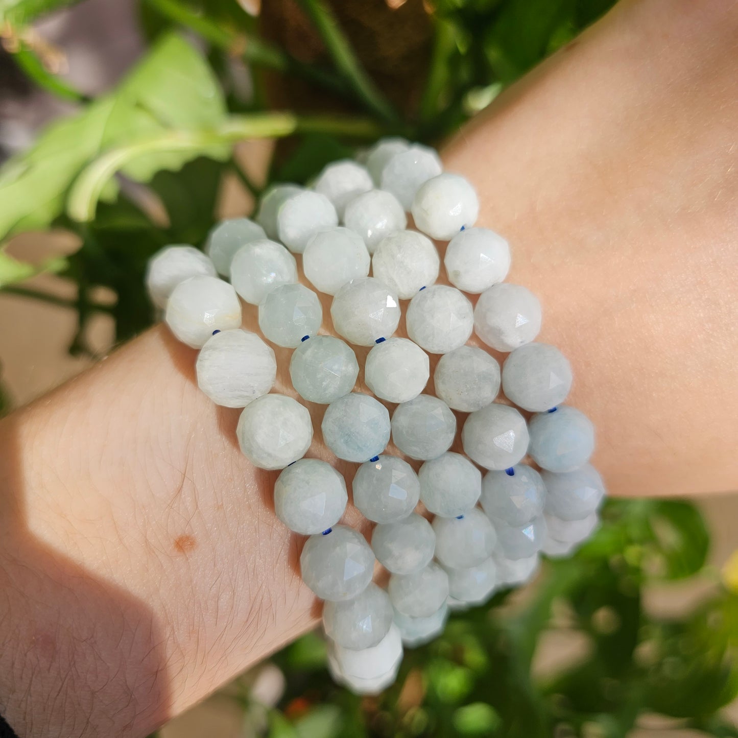 Faceted Aquamarine Bracelet (9mm)