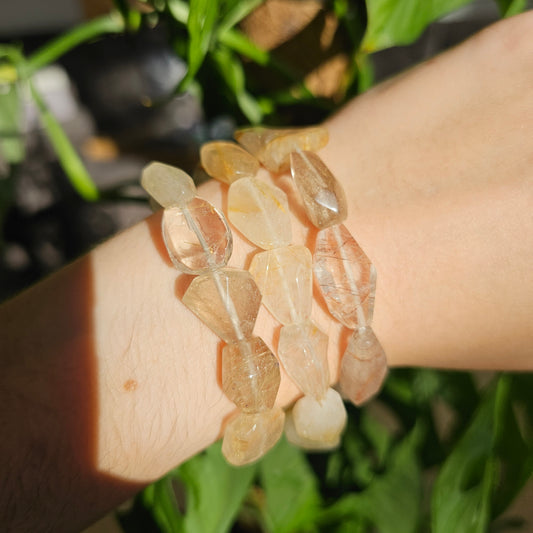 Rutilated Quartz Freeform Bracelet