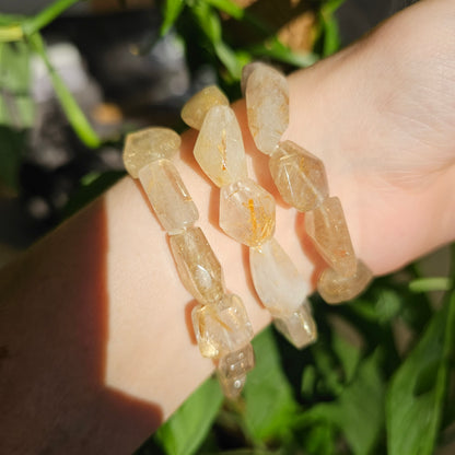 Rutilated Quartz Freeform Bracelet