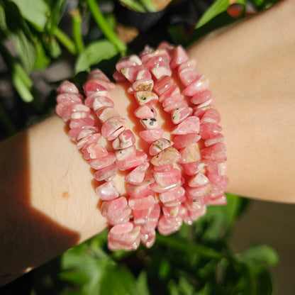 Rhodochrosite chip bracelet (intuitive selection)