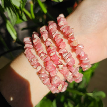 Rhodochrosite chip bracelet (intuitive selection)