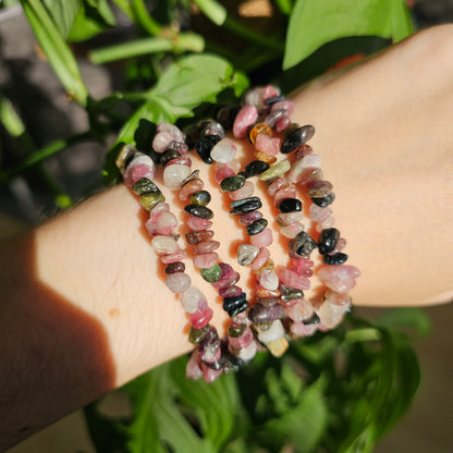 Tourmaline (colorful) chip bracelet (intuitive selection)