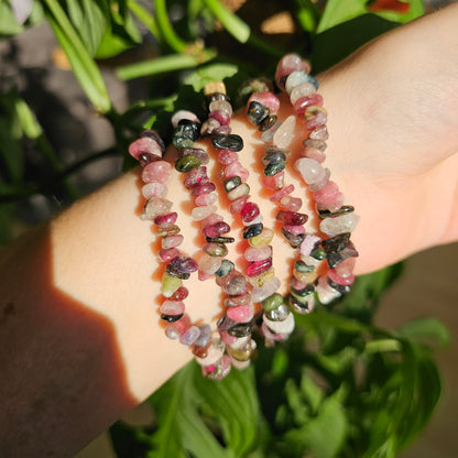 Tourmaline (colorful) chip bracelet (intuitive selection)