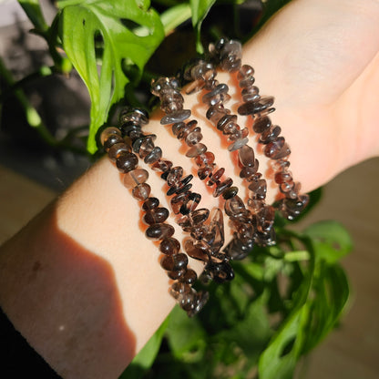 Smoky Quartz chip bracelet (intuitive selection)