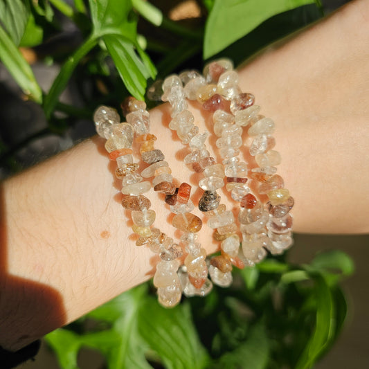 Rutilated Quartz chip bracelet (intuitive selection)