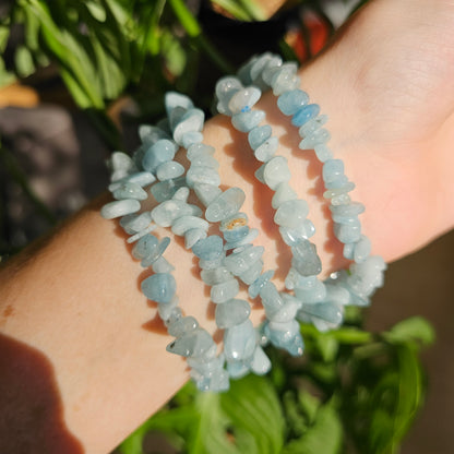 Aquamarine chip bracelet (intuitive selection)