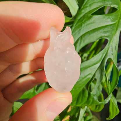 Rose Quartz Anatomical Heart