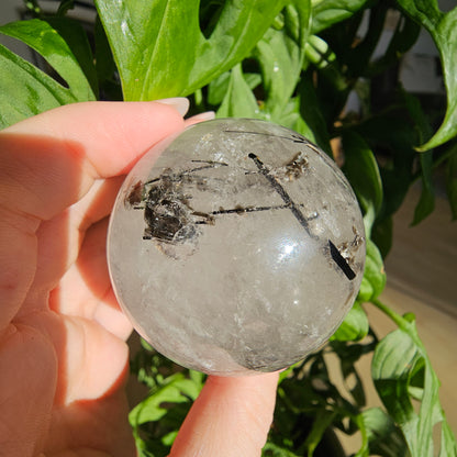 Tourmaline in Quartz Sphere #49C