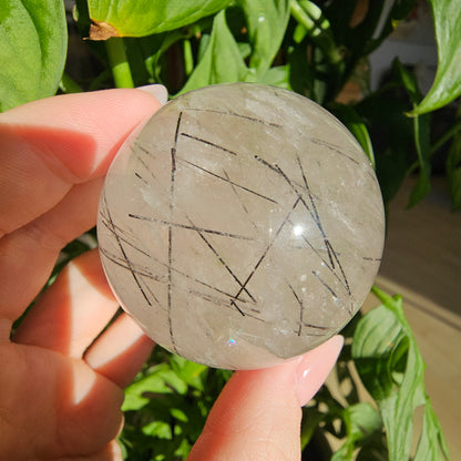 Tourmaline in Quartz Sphere #39A