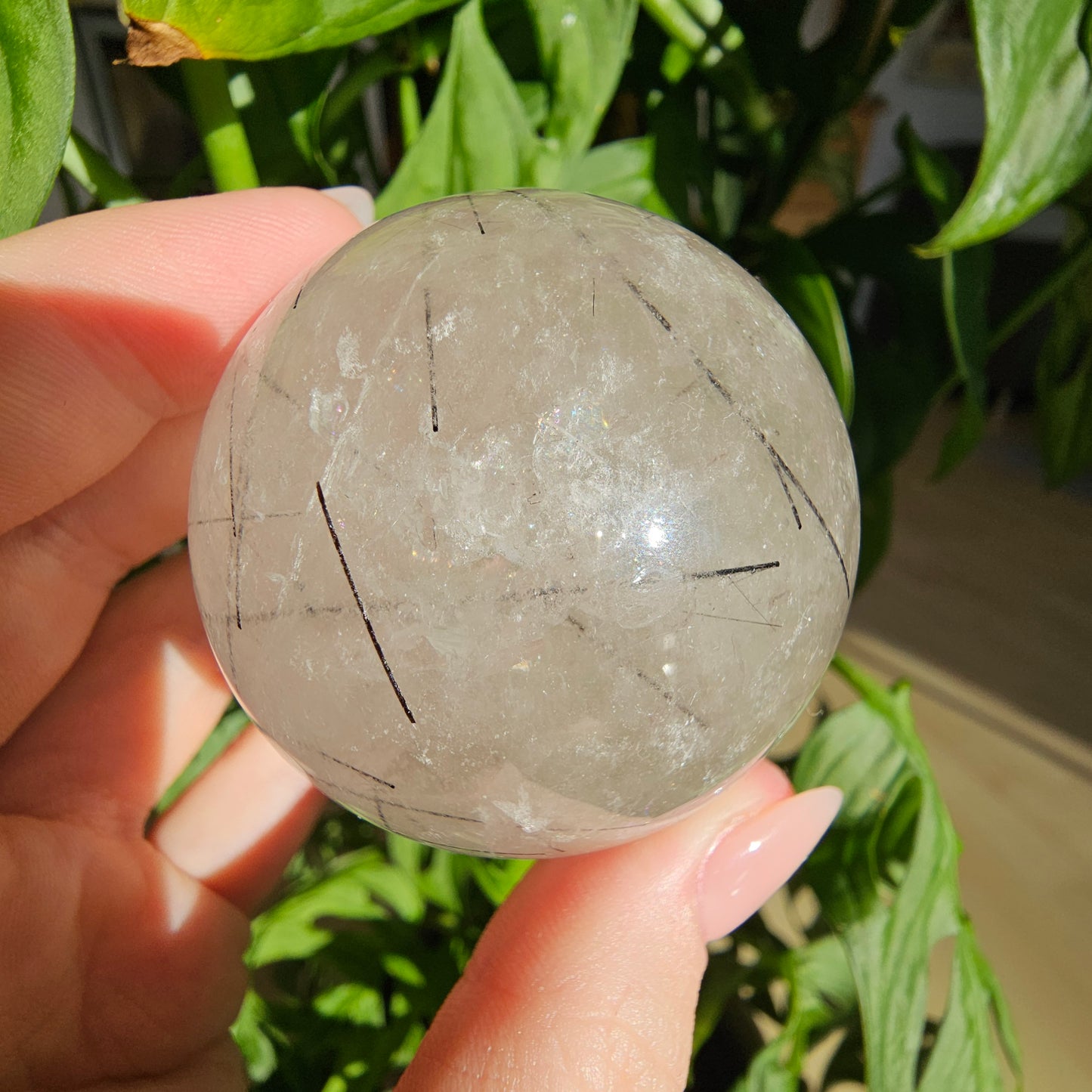 Tourmaline in Quartz Sphere #39A