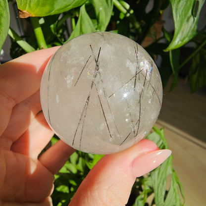 Tourmaline in Quartz Sphere #39A