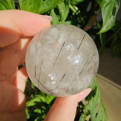 Tourmaline in Quartz Sphere #39A