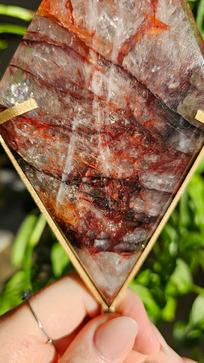 Fire Quartz Diamond on stand