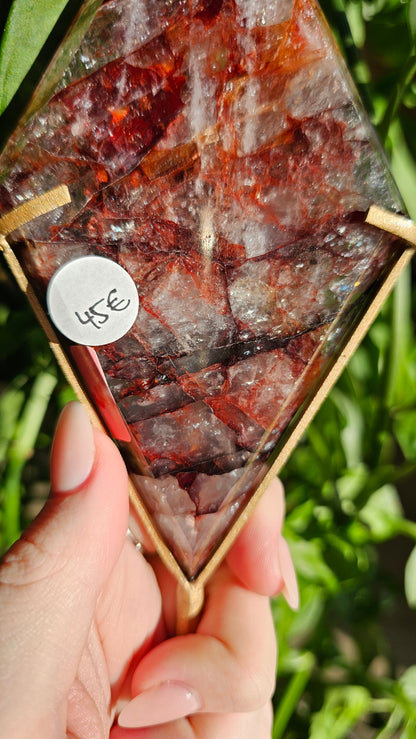 Fire Quartz Diamond on stand