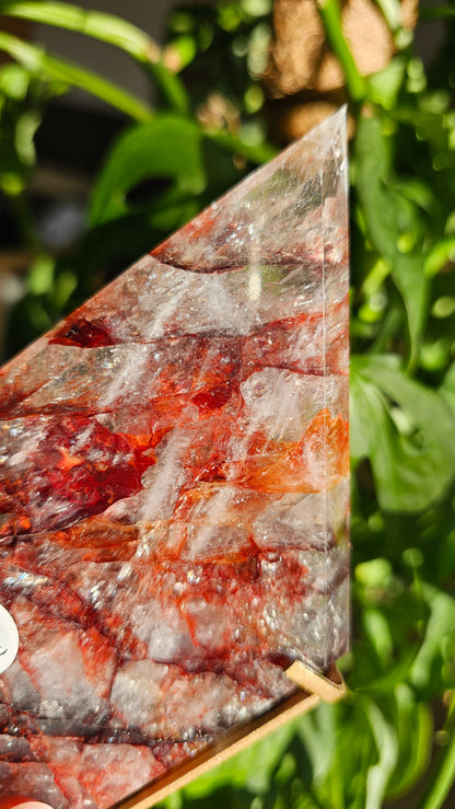 Fire Quartz Diamond on stand